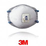 RESPIRADOR CONTRA PARTICULAS CON CARBON ACTIVADO Y VALVULA DE EXHALACION 8577. 3M. DESECHABLE. CAJA CON 10 PZAS